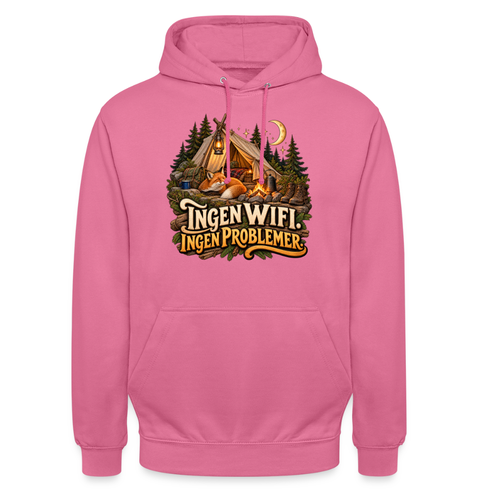 CityShirts - Hoodie - Ingen WiFi. Ingen problemer. - CS036 - pink