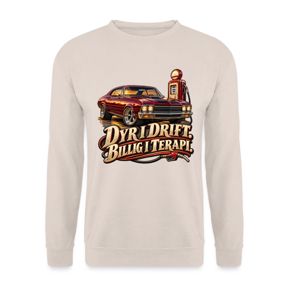 CityShirts - Sweatshirt - Dyr i drift. Billig i terapi. – V8 - CS029 - sand