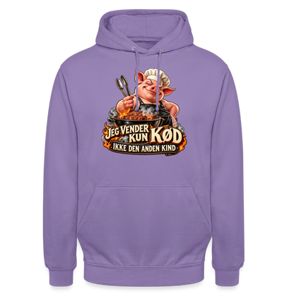 CityShirts - Hoodie - Jeg vender kun kød – Ikke den anden kind - CS044 - lavendel