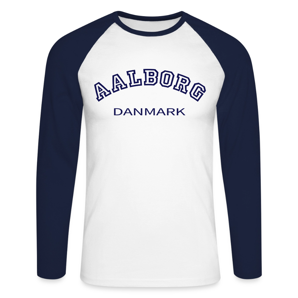 CityShirt - Baseball T-Shirt - Aalborg - hvid/marineblå