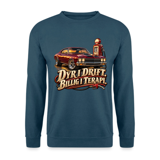 CityShirts - Sweatshirt - Dyr i drift. Billig i terapi. – V8 - CS029 - indigoblå