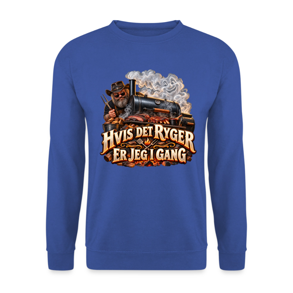 CityShirts - Sweatshirt - Hvis det ryger, er jeg i gang - CS051 - kongeblå