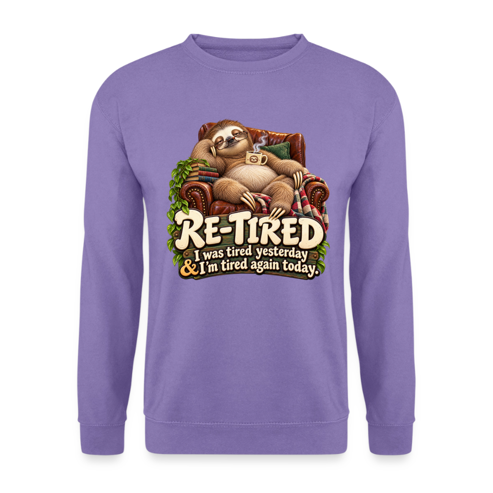 CityShirts - Sweatshirt - Re-tired – Tired again today - CS009 - lavendel