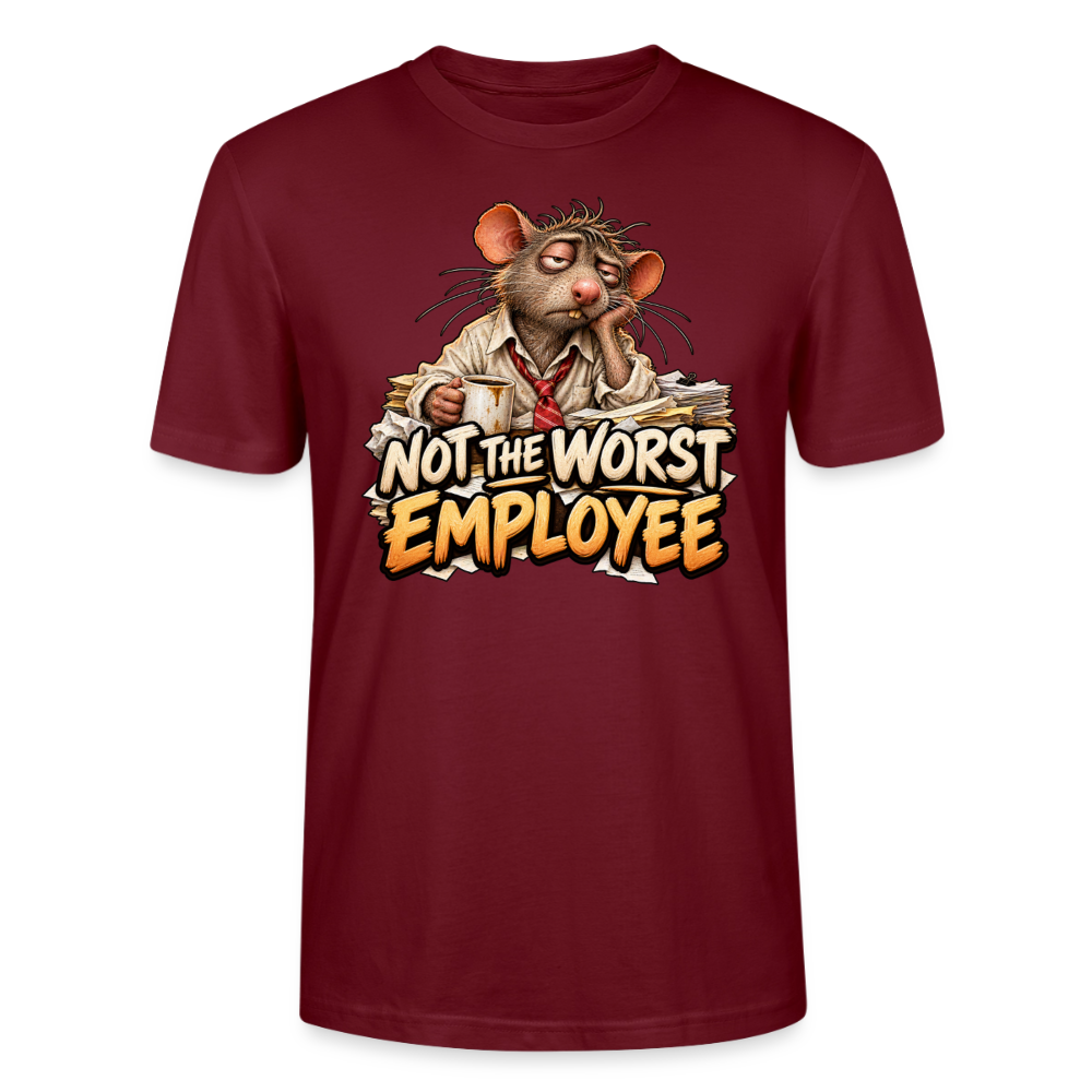 CityShirts - T-shirt - Not the worst employee - CS020 - burgunder-rød