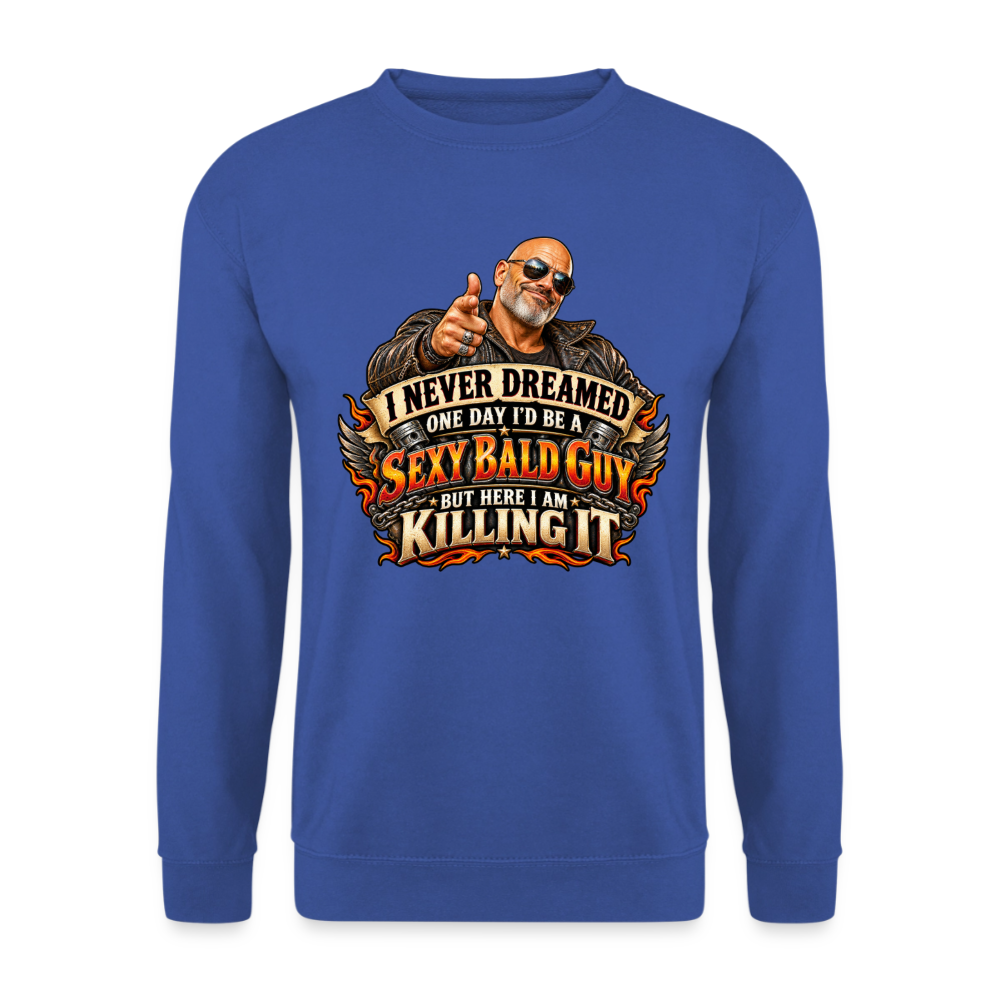 CityShirts - Sweatshirt - Sexy Bald Guy – Killing It - CS008 - kongeblå