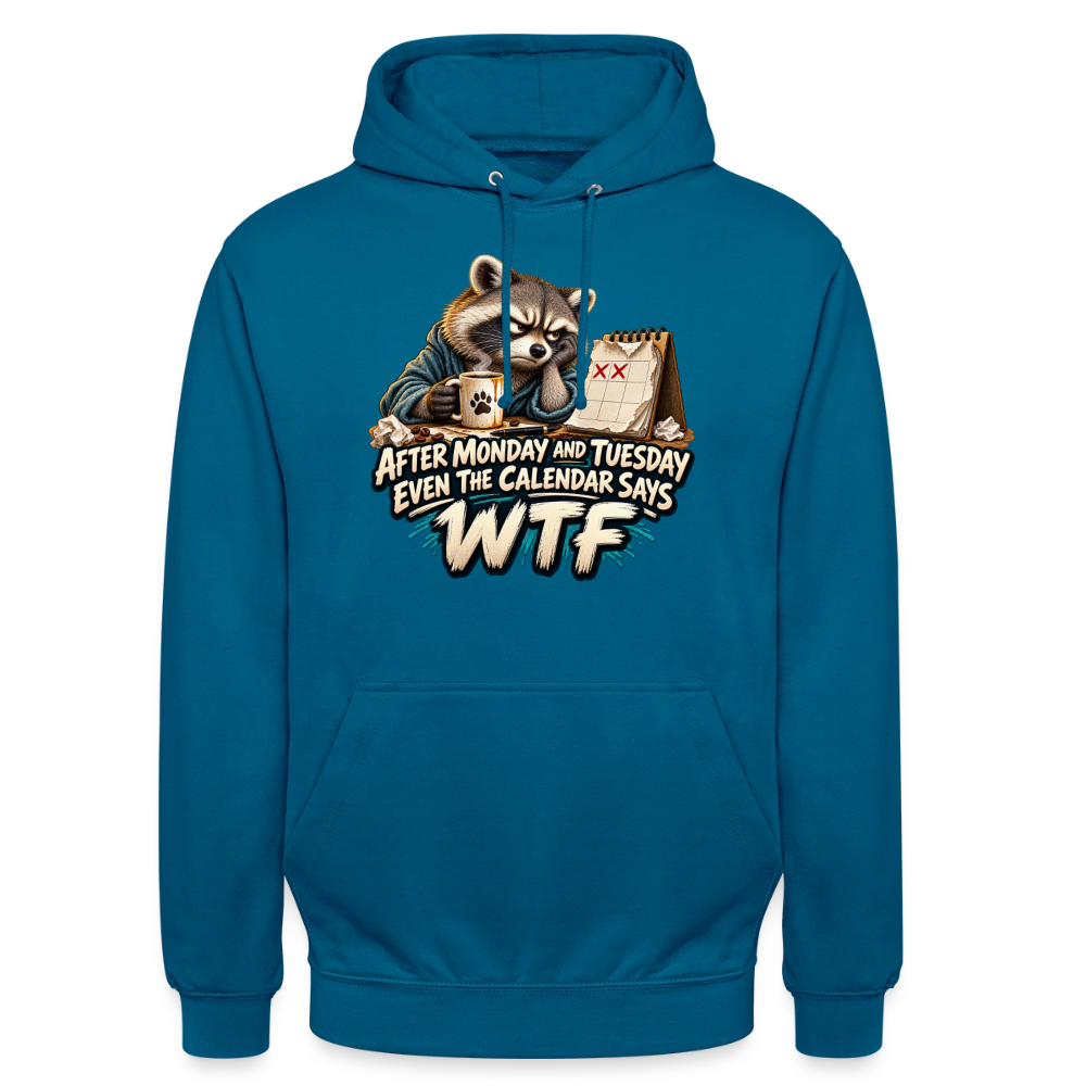 CityShirts - Hoodie - Even the calendar says WTF - CS014 - dybt havblå 