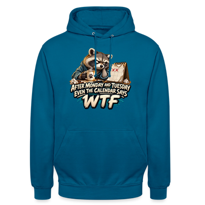 CityShirts - Hoodie - Even the calendar says WTF - CS014 - dybt havblå 