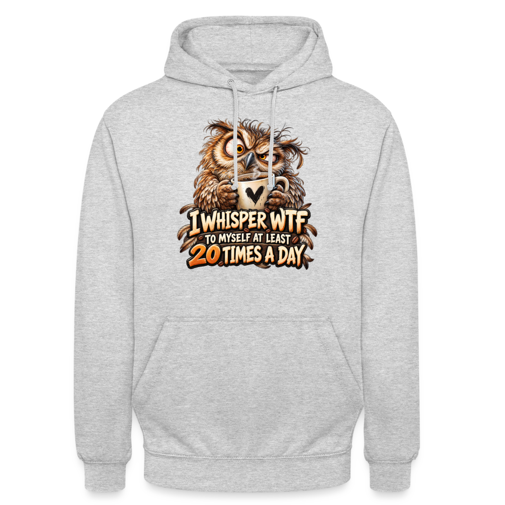 CityShirts - Hoodie - I whisper WTF to myself - CS011 - lysegrå meleret