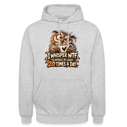 CityShirts - Hoodie - I whisper WTF to myself - CS011 - lysegrå meleret