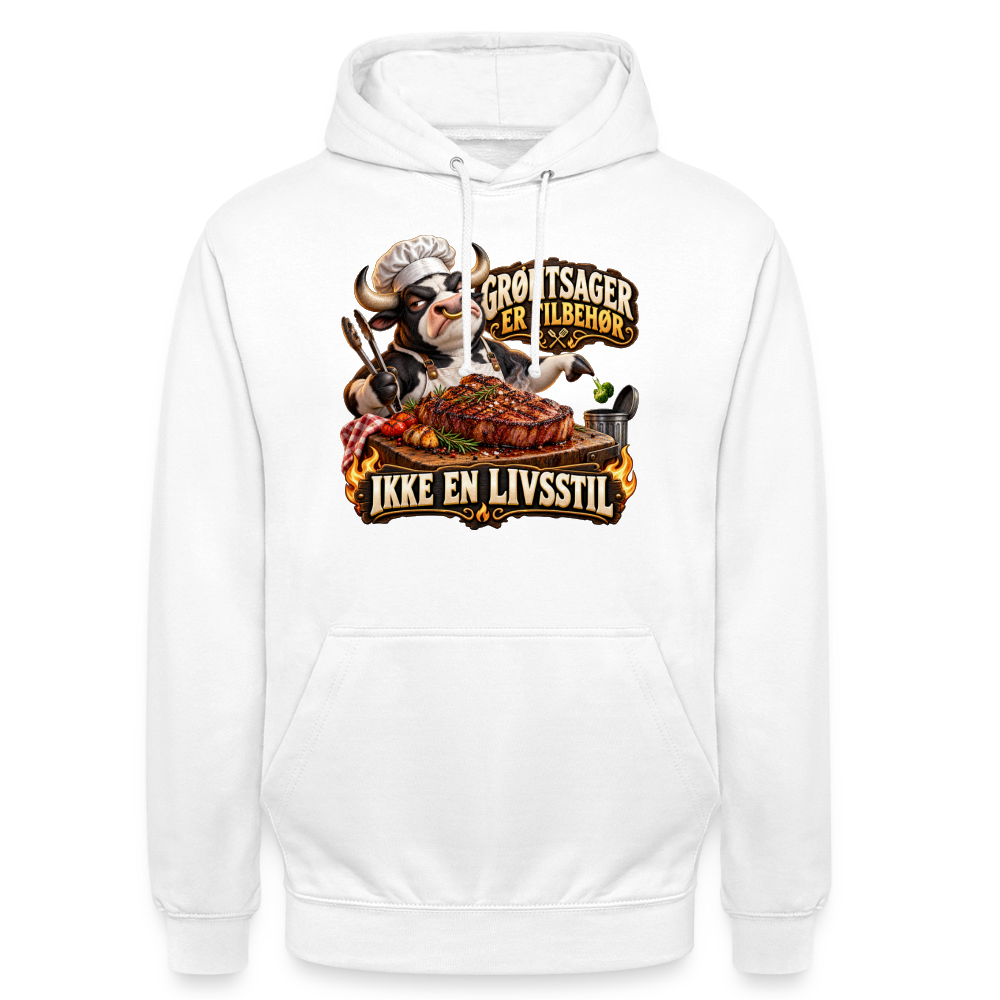 CityShirts - Hoodie - Grøntsager er tilbehør – Ikke en livsstil - CS053 - hvid
