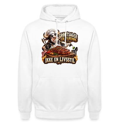 CityShirts - Hoodie - Grøntsager er tilbehør – Ikke en livsstil - CS053 - hvid