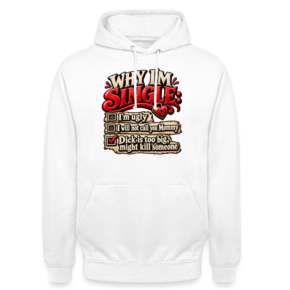 CityShirts - Hoodie - Why I’m Single - CS007 - hvid