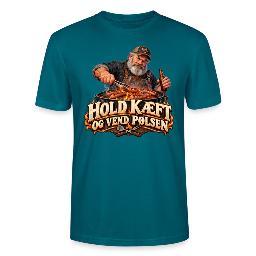 CityShirts - T-shirt - Hold kæft og vend pølsen - CS045 - havblå