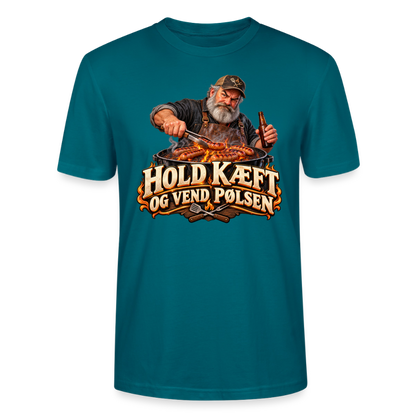 CityShirts - T-shirt - Hold kæft og vend pølsen - CS045 - havblå