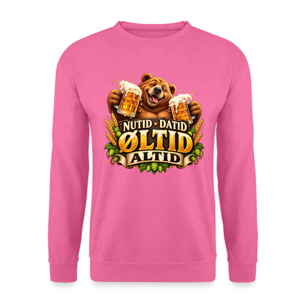 CityShirts - Sweatshirt - Nutid, datid, øltid – altid - CS006 - pink