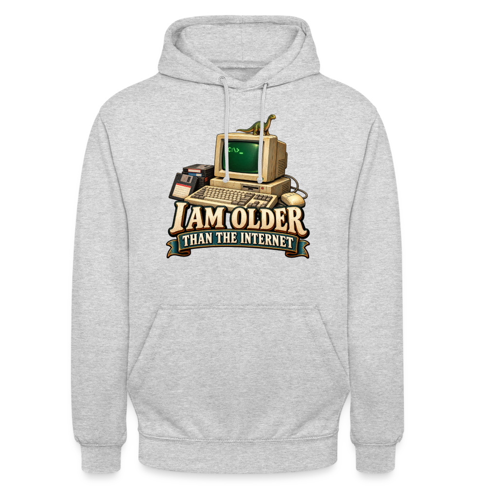 CityShirts - Hoodie - I am older than the internet - CS022 - lysegrå meleret