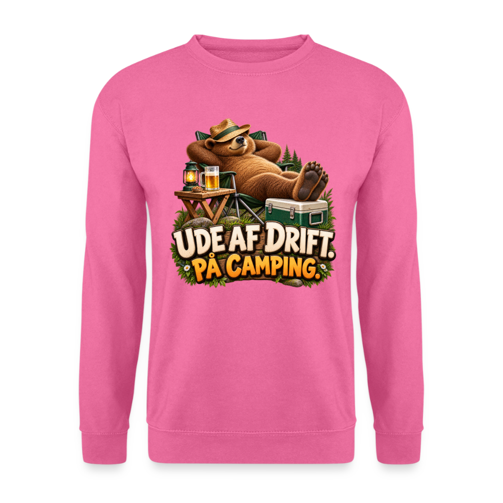 CityShirts - Sweatshirt - Ude af drift. På camping. - CS035 - pink