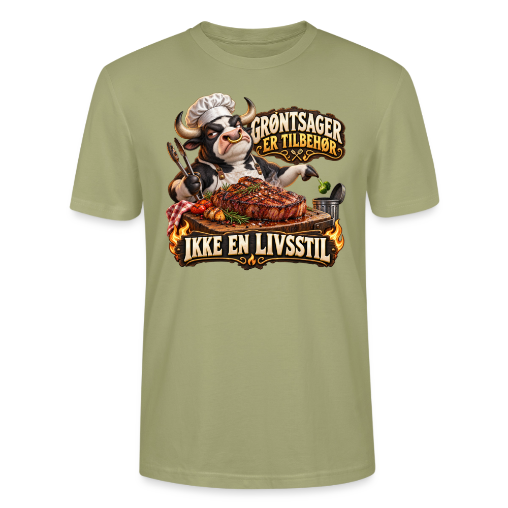 CityShirts - T-shirt - Grøntsager er tilbehør – Ikke en livsstil - CS053 - grågrøn