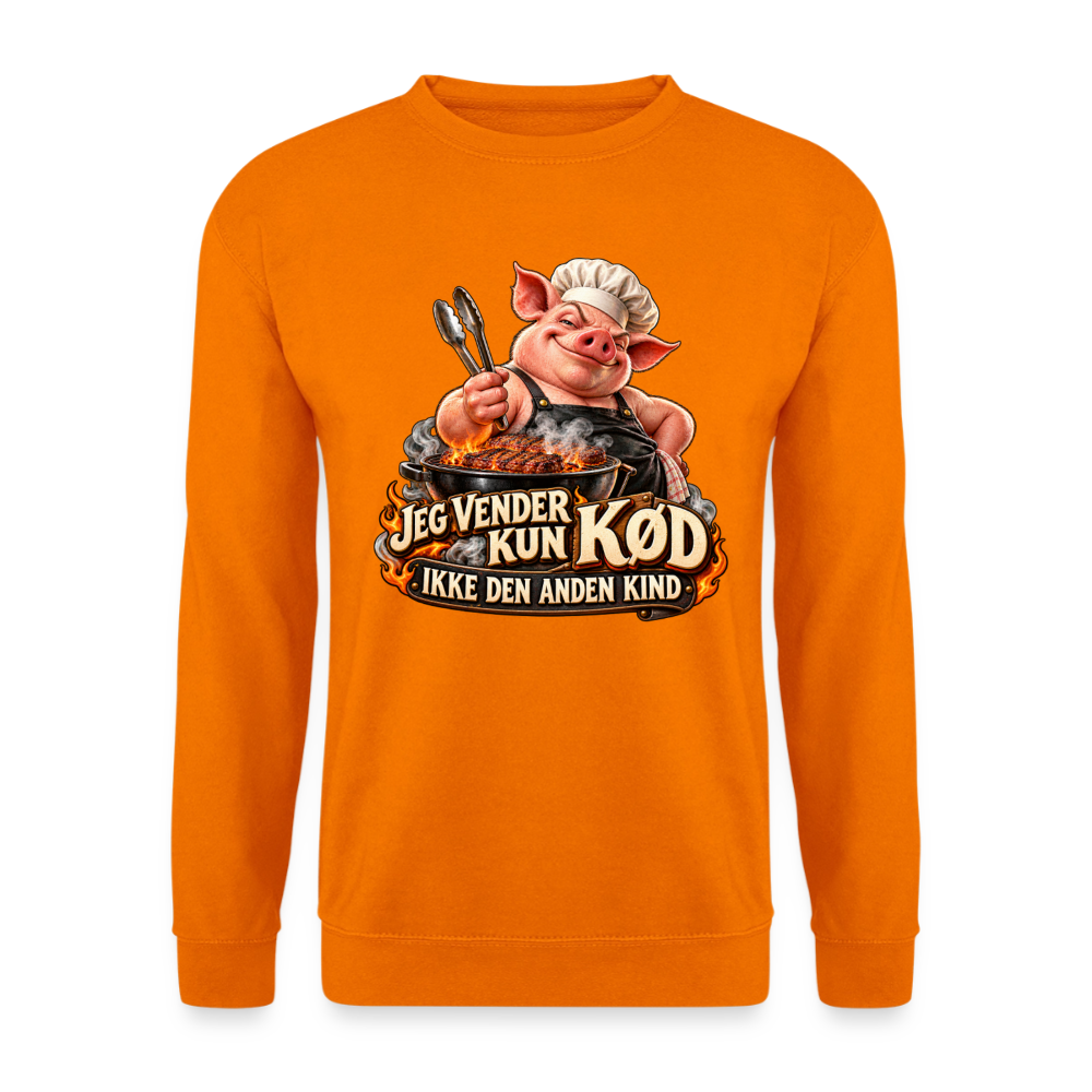 CityShirts - Sweatshirt - Jeg vender kun kød – Ikke den anden kind - CS044 - orange