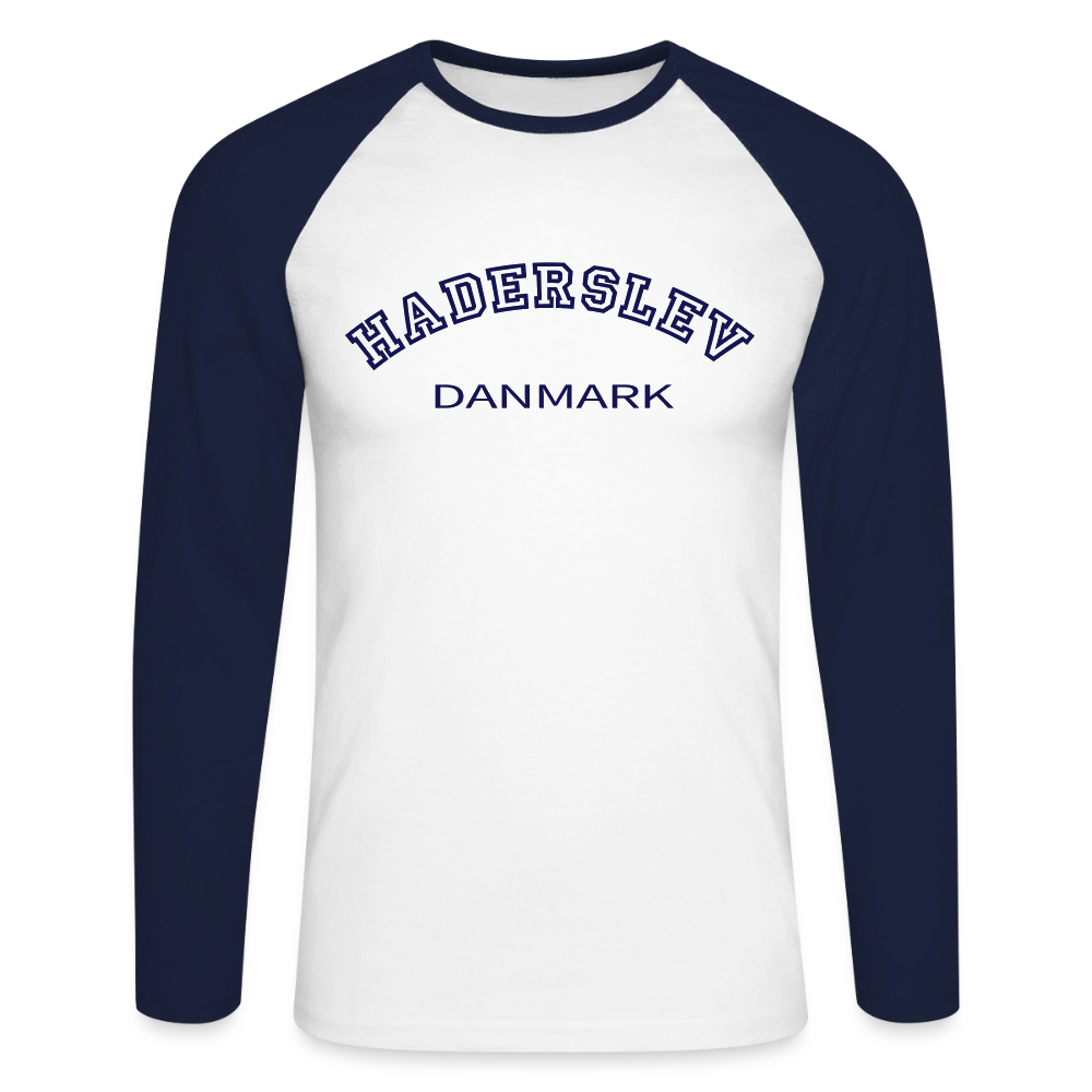 CityShirt - Baseball T-Shirt - Haderslev - hvid/marineblå
