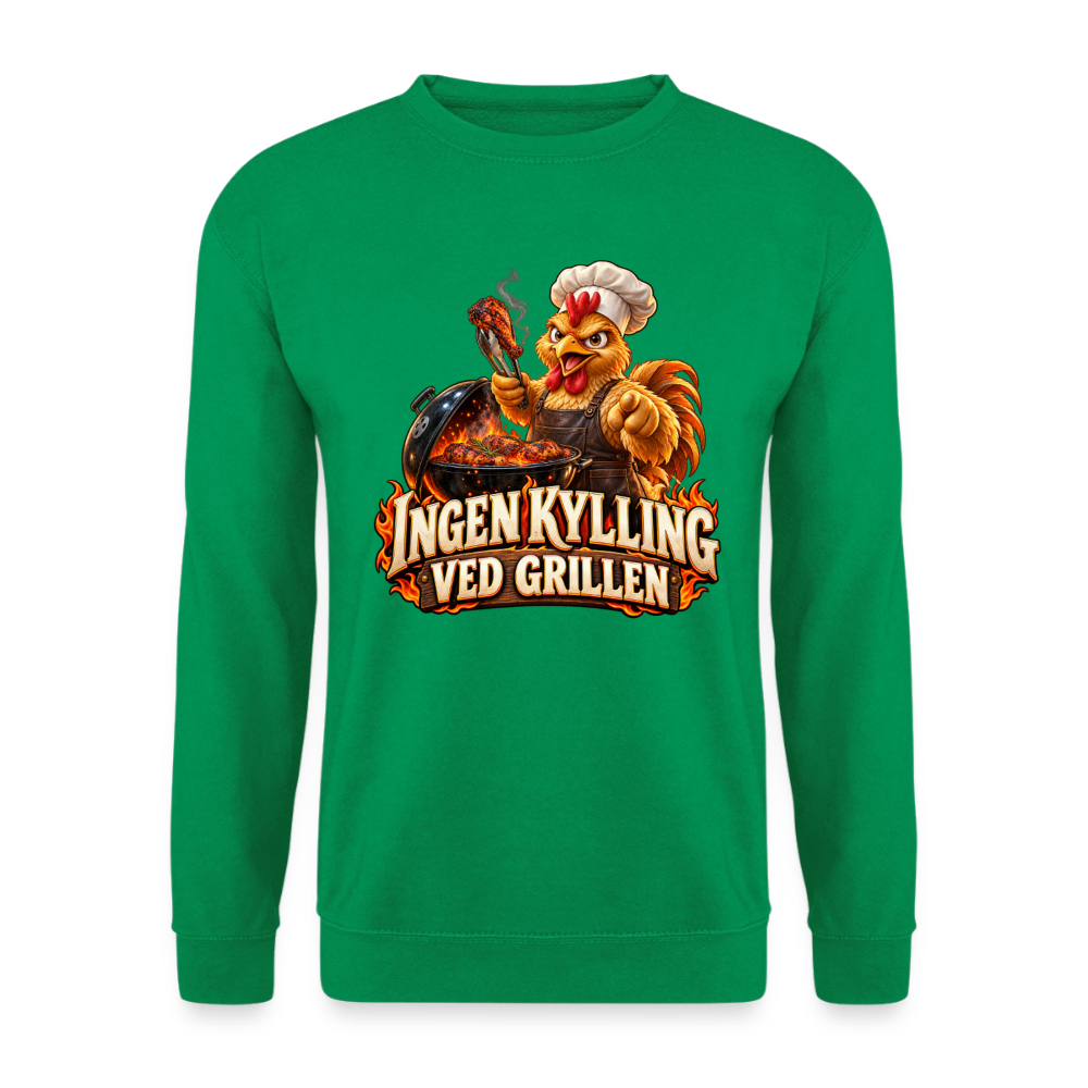 CityShirts - Sweatshirt - Ingen kylling ved grillen - CS054 - kelly grøn