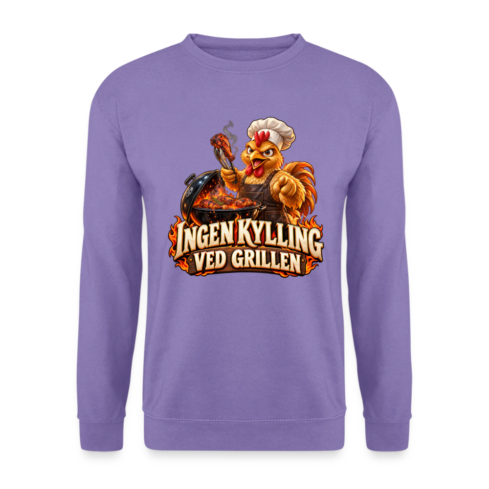 CityShirts - Sweatshirt - Ingen kylling ved grillen - CS054 - lavendel