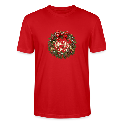 CityShirts - T-shirt - Glædelig Jul – julekrans - CS059 - rød