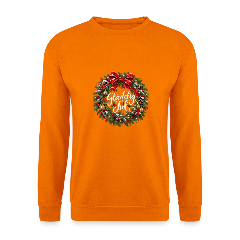 CityShirts - Sweatshirt - Glædelig Jul – julekrans - CS059 - orange
