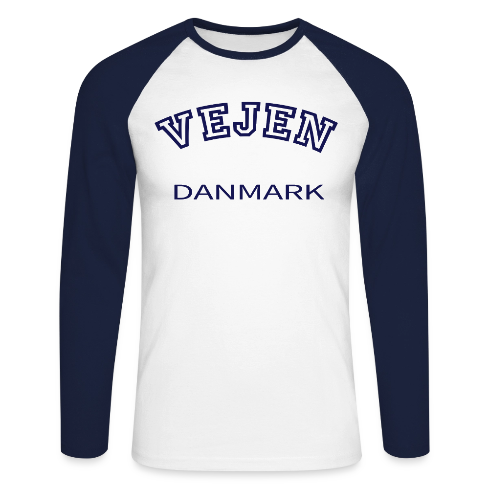 CityShirt - Baseball T-Shirt - Vejen - hvid/marineblå