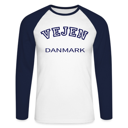 CityShirt - Baseball T-Shirt - Vejen - hvid/marineblå
