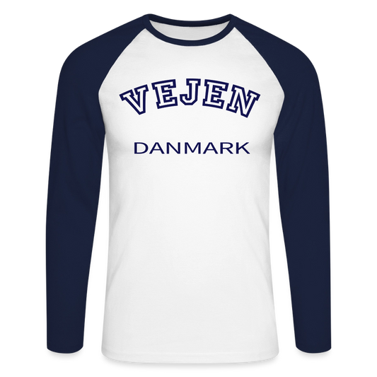 CityShirt - Baseball T-Shirt - Vejen - hvid/marineblå