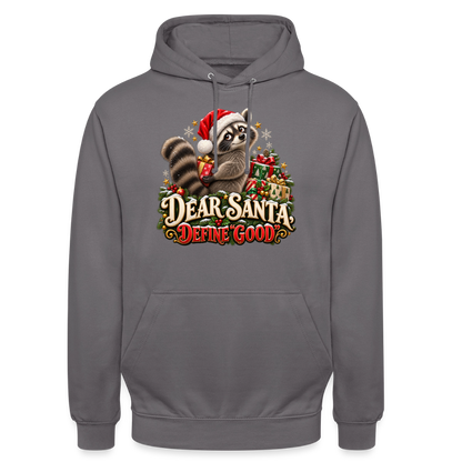 CityShirts - Hoodie - Dear Santa, define good – julevaskebjørn - CS028 - mellemgrå
