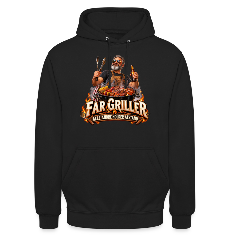 CityShirts - Hoodie - Far griller – Alle andre holder afstand - CS055 - sort