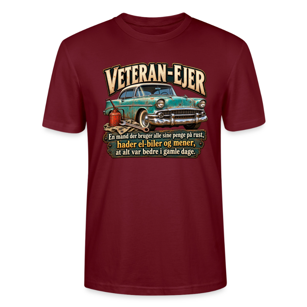 CityShirts - T-shirt - Veteran-ejer - CS017 - burgunder-rød