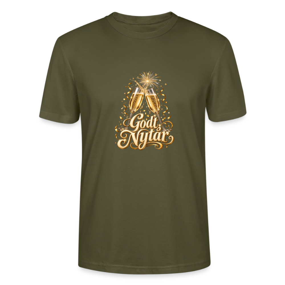 CityShirts - T-shirt - Godt Nytår – champagne og fyrværkeri - CS066 - khaki