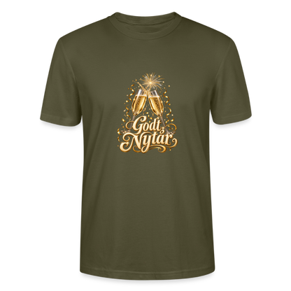 CityShirts - T-shirt - Godt Nytår – champagne og fyrværkeri - CS066 - khaki