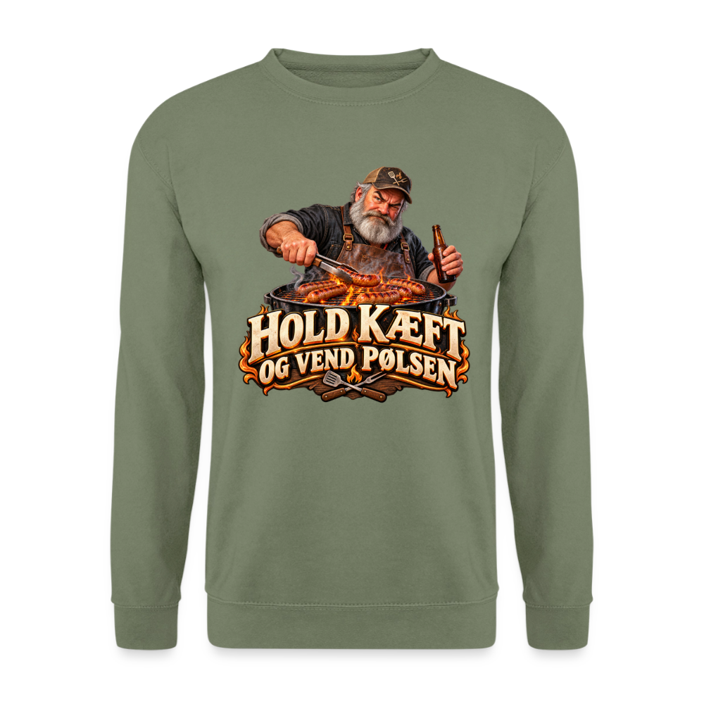 CityShirts - Sweatshirt - Hold kæft og vend pølsen - CS045 - militærgrøn