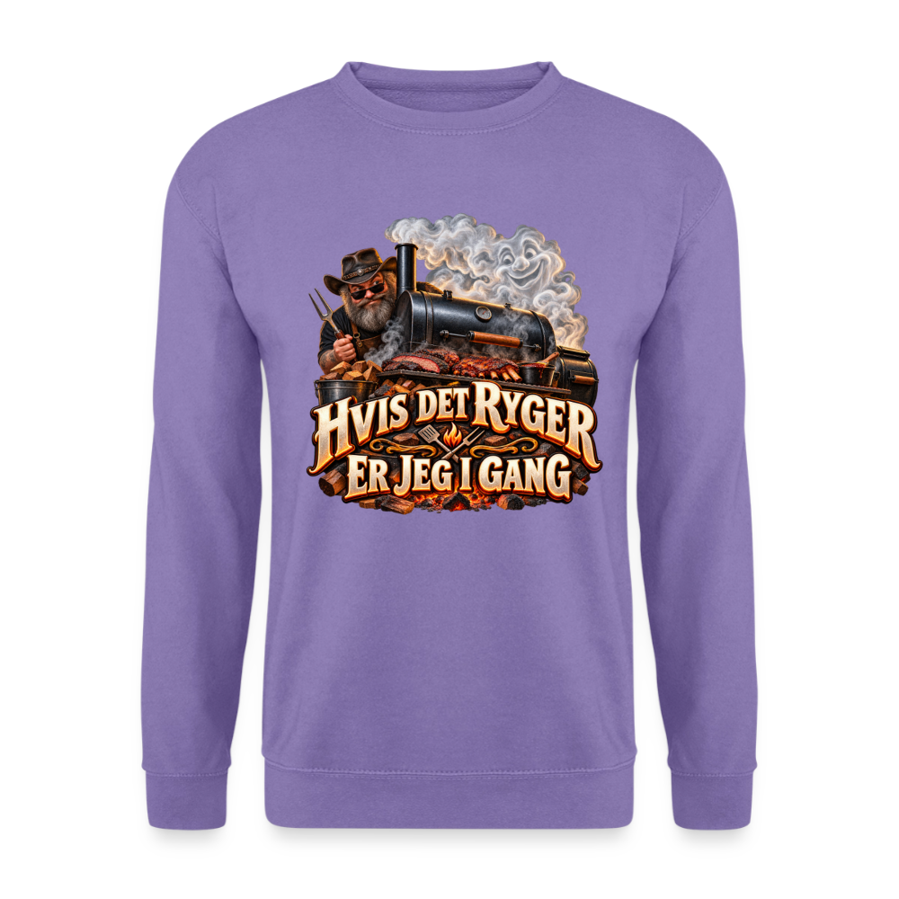CityShirts - Sweatshirt - Hvis det ryger, er jeg i gang - CS051 - lavendel