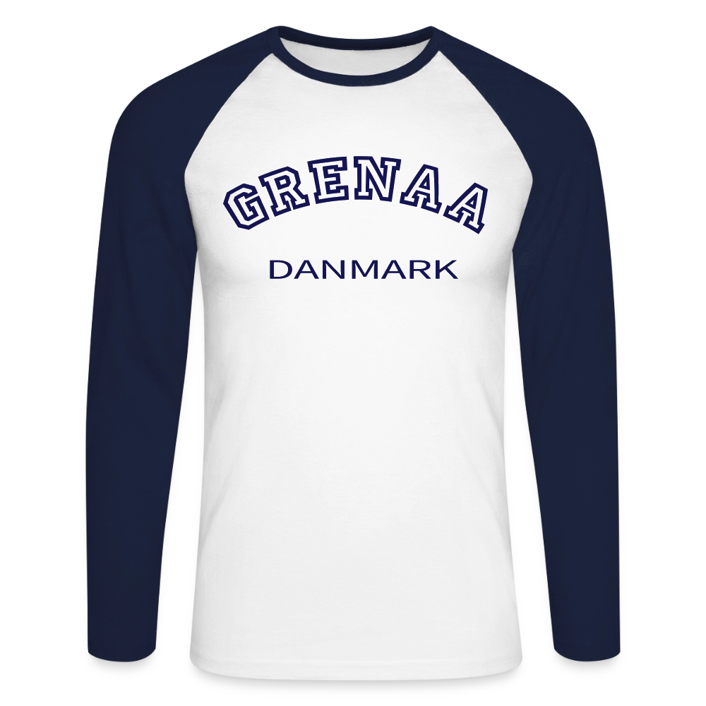 CityShirt - Baseball T-Shirt - Grenaa - hvid/marineblå