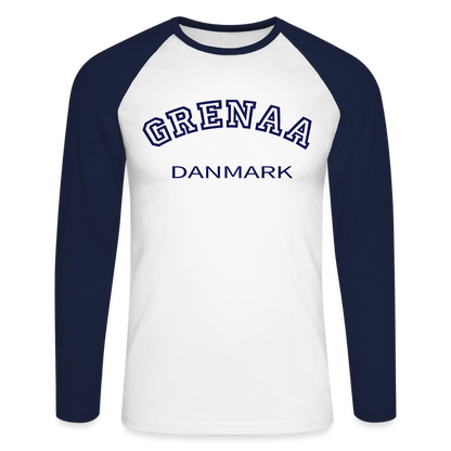 CityShirt - Baseball T-Shirt - Grenaa - hvid/marineblå