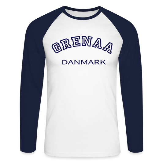 CityShirt - Baseball T-Shirt - Grenaa - hvid/marineblå