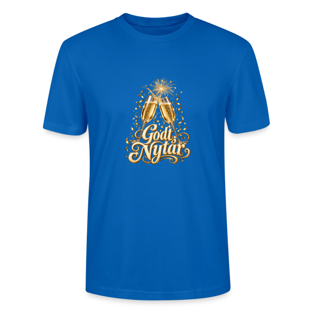 CityShirts - T-shirt - Godt Nytår – champagne og fyrværkeri - CS066 - påfugleblå
