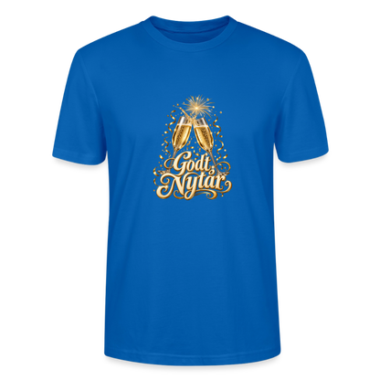 CityShirts - T-shirt - Godt Nytår – champagne og fyrværkeri - CS066 - påfugleblå