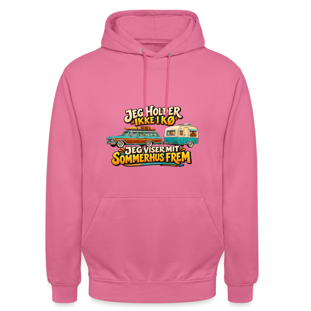 CityShirts - Hoodie - Jeg holder ikke i kø – Jeg viser mit sommerhus frem - CS034 - pink