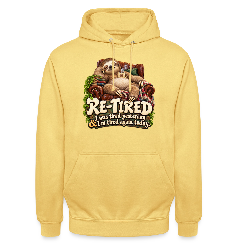 CityShirts - Hoodie - Re-tired – Tired again today - CS009 - citrongul