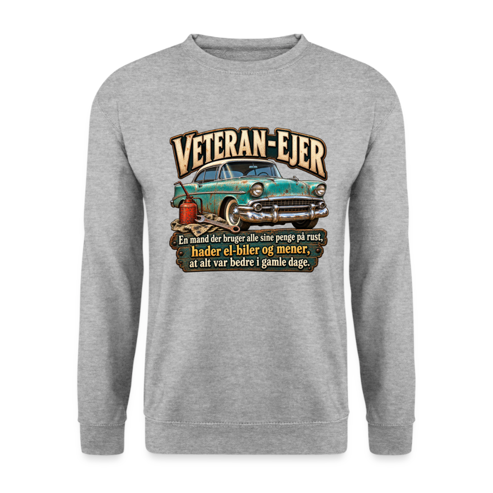 CityShirts - Sweatshirt - Veteran-ejer - CS017 - hvidgrå meleret