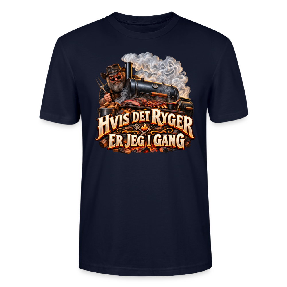 CityShirts - T-shirt - Hvis det ryger, er jeg i gang - CS051 - marineblå