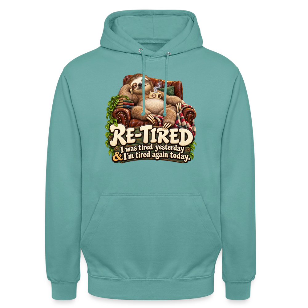 CityShirts - Hoodie - Re-tired – Tired again today - CS009 - pastelturkis