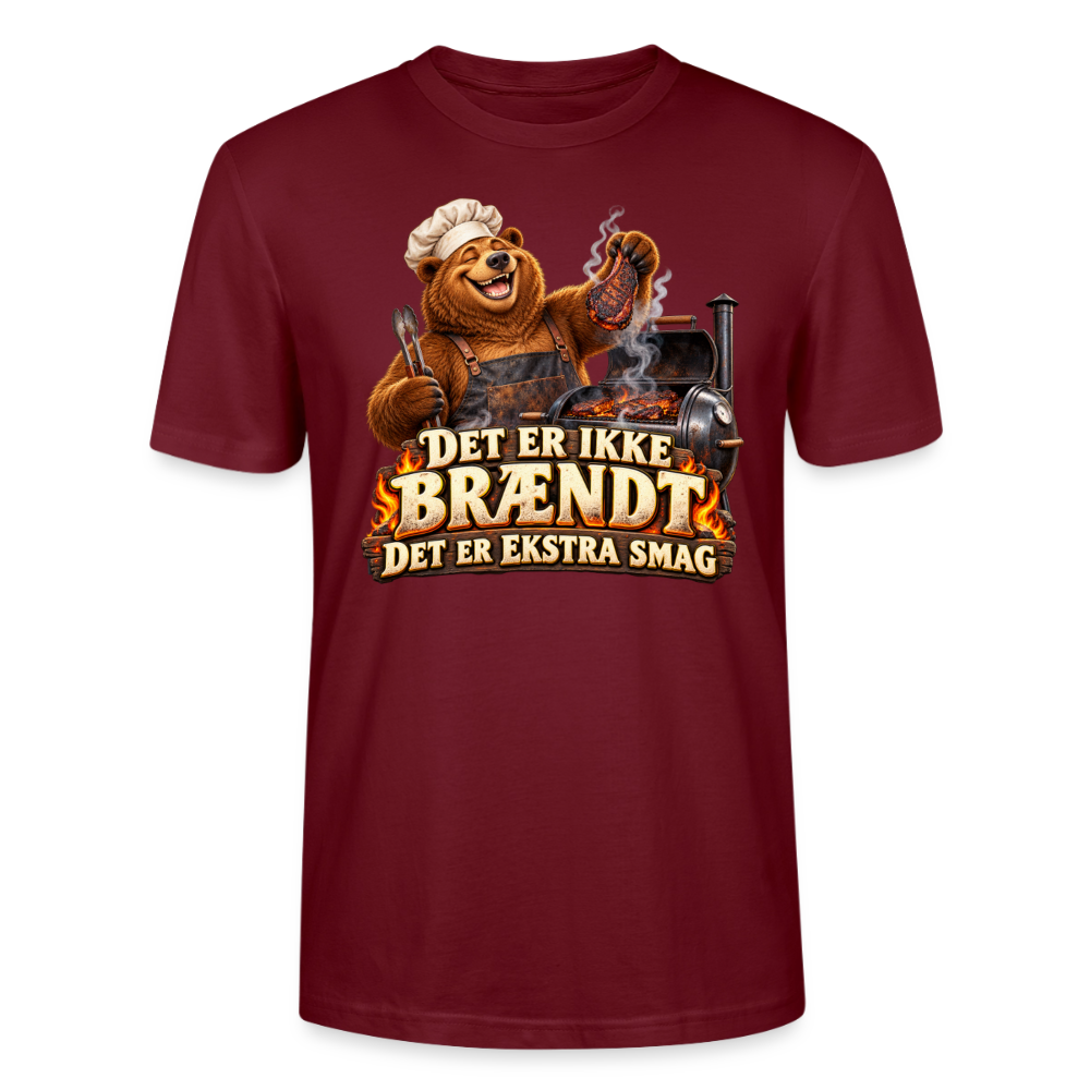 CityShirts - T-shirt - Det er ikke brændt – Det er ekstra smag - CS046 - burgunder-rød