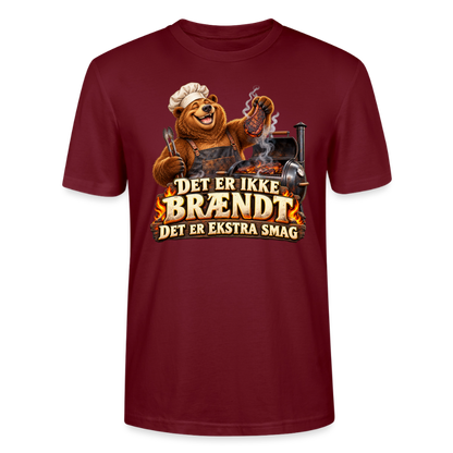 CityShirts - T-shirt - Det er ikke brændt – Det er ekstra smag - CS046 - burgunder-rød